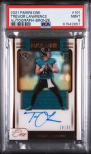 2021 PANINI ONE AUTO-BRONZE #101 TREVOR LAWRENCE ROOKIE RC /20 PSA 9