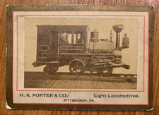 vintage Porter & Co. Light Locomotives advertising card with photo