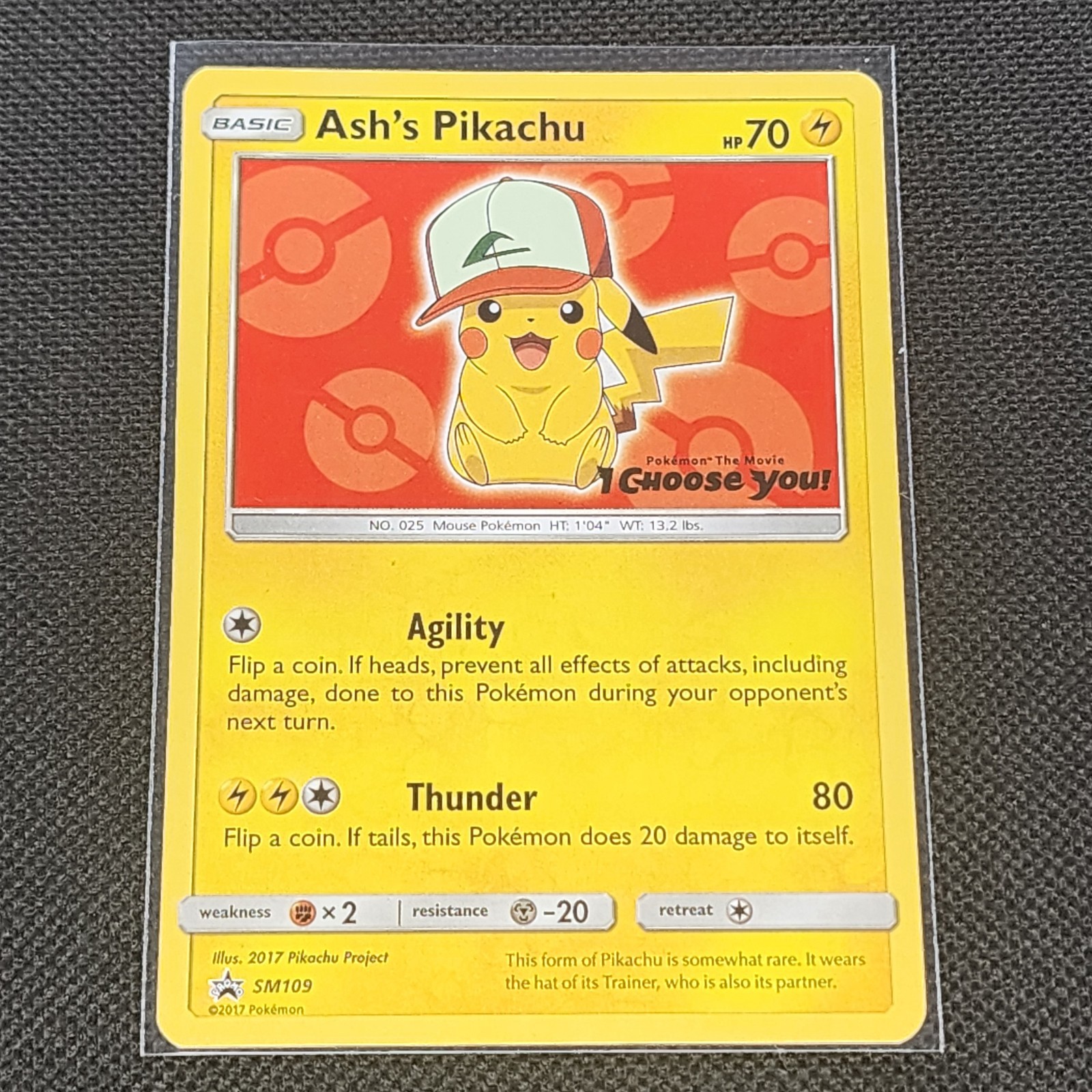 Ash's Pikachu - SM109 - Black Star Promo - Pokemon Card - NM/M