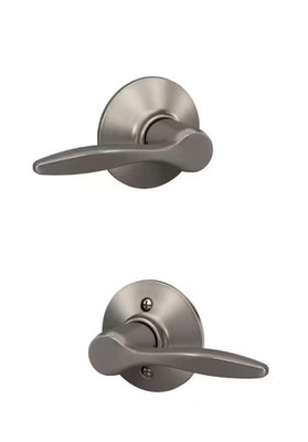 Delfayo Satin Nickel Passage Hall/Closet Door Handle, Schlage F10 DEL 619