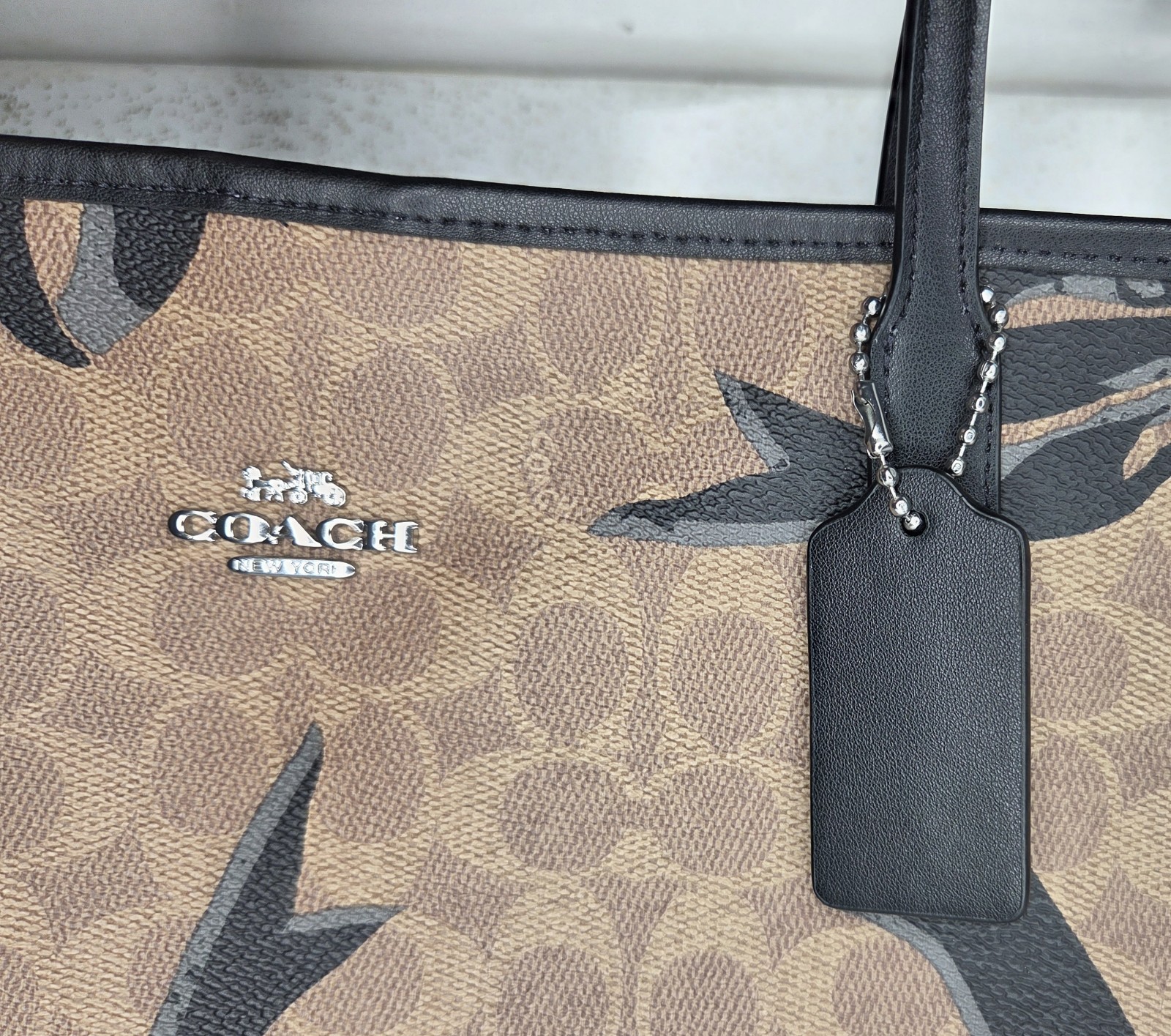 Coach City Tote Bag In Signature Canvas With Bow Print CY652 NWOT thumbnail 13