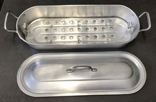 Vintage ENAG Alluminio Rohr Italienischer Fisch Wilderer Wasserkocher Dampfgarer mit Deckel & Gestell