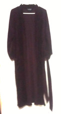 VAN HEUSEN Men's Maroon Bathrobe Long w/ Tie Pockets Microfiber Made in USA