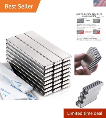 Pack of 24 Powerful Neodymium Bar Magnets - 60x10x3 mm, Rust-Resistant Coating