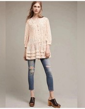Maeve Anthropologie Paccia Mini Babydoll Tunic Dress Women’s Medium Button Up