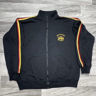 Vintage Germany Bundeswehr Track Jacket Mens L Black Full Zip Germany 90s