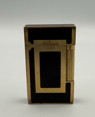 S.T. Dupont Ligne 2 Black Lacquer Gold Lighter France Laque De Chine