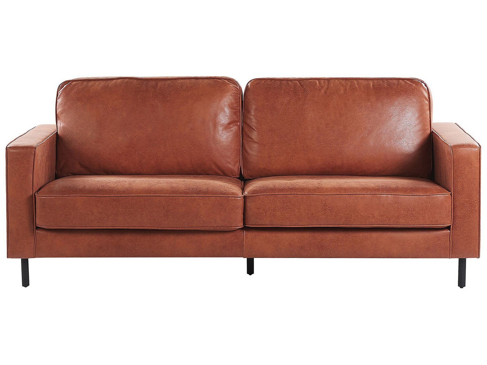 Divano Marrone Dorato a 3 Posti in Similpelle Design Minimalista Savalen