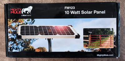 *NEW* Mighty Mule 10-Watt Solar Panel Kit for Electric Gate Opener (FM123)