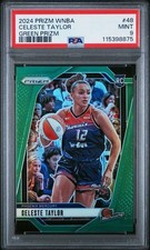 2024 PANINI PRIZM WNBA CELESTE TAYLOR #48 GREEN PRIZM RC PSA 9