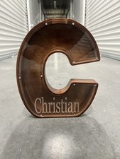 Wooden Letter Piggy Bank Alphabet  C    CHRISTIAN 