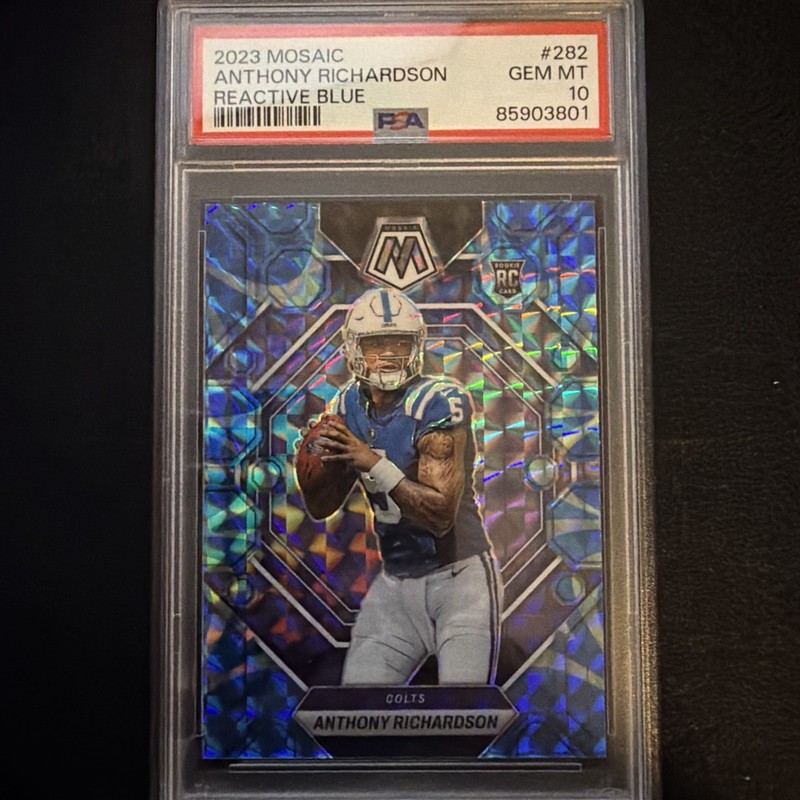 2023 Mosaic Anthony Richardson Reactive Blue Psa 10 RC