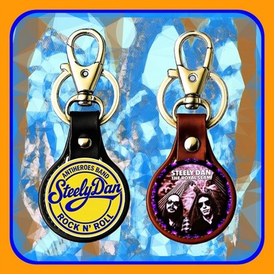 STEELY DAN - A DECADE OF STEELY DAN TWO STEELY  LEATHER KEYCHAINS   