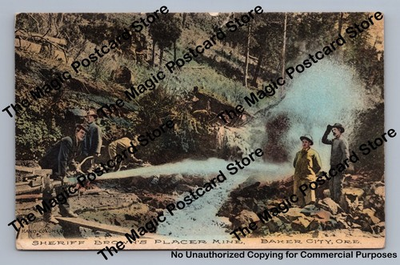 #ad #ad Sheriff Brown#x27;s Placer Mine BAKER CITY Oregon Hand Colored Gold Mining RPO 1909 $11.99