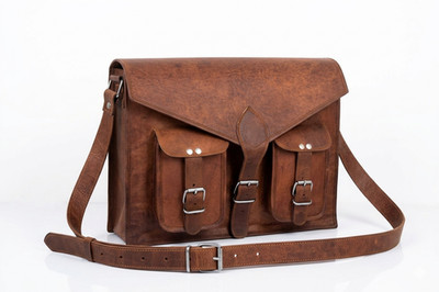 Real Leather Messenger Bag 13 In Laptop Satchel School Crossbody Shoulder Bags