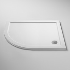 Image of Pearlstone White Offset Quadrant Shower Tray 1000mm x 800mm LH