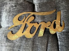 Vintage Brass Ford Script Emblem Radiator Grill Badge Model T Car Truck
