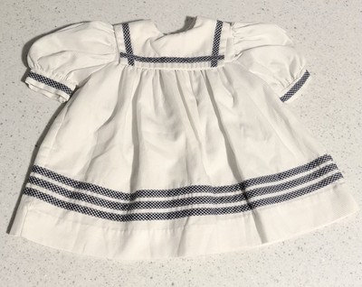 Vintage 1980s Kids Little Star Sailor Dress White And Blue Gingham Size 2T 