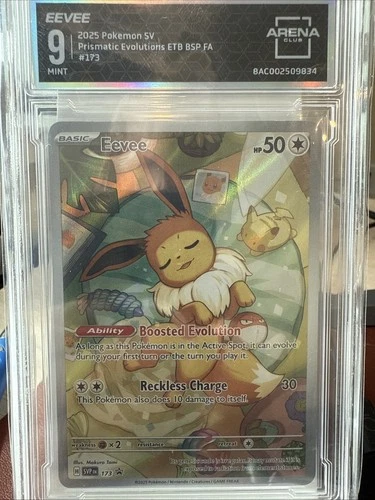 Eevee 173 Pokemon Prismatic Evolutions Arena Club Graded 9 (~ PSA 9)