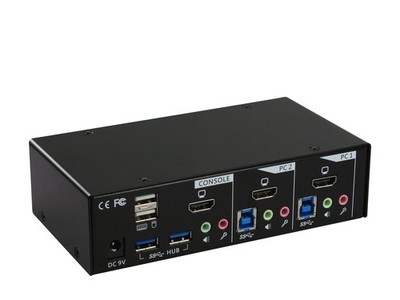 InLine KVM Switch 2 Port USB 3.0 HDMI Audio FullHD Hub 2x USB 3.0 2.0 62622I