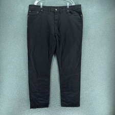 Wrangler Authentics Men 44x32 Regular Fit Comfort Flex Waist Jeans Black Stretch