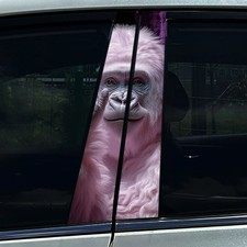 2St&uuml;ck Hai Rosa Affe B&auml;r Tier Auto B S&auml;ulen Zentrum S&auml;ulen Abdeckung Aufkleber