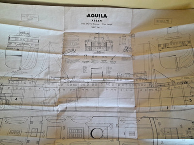 Vintage Schiffsmodell Plan Arran Cross Kanalfähre von Aquila