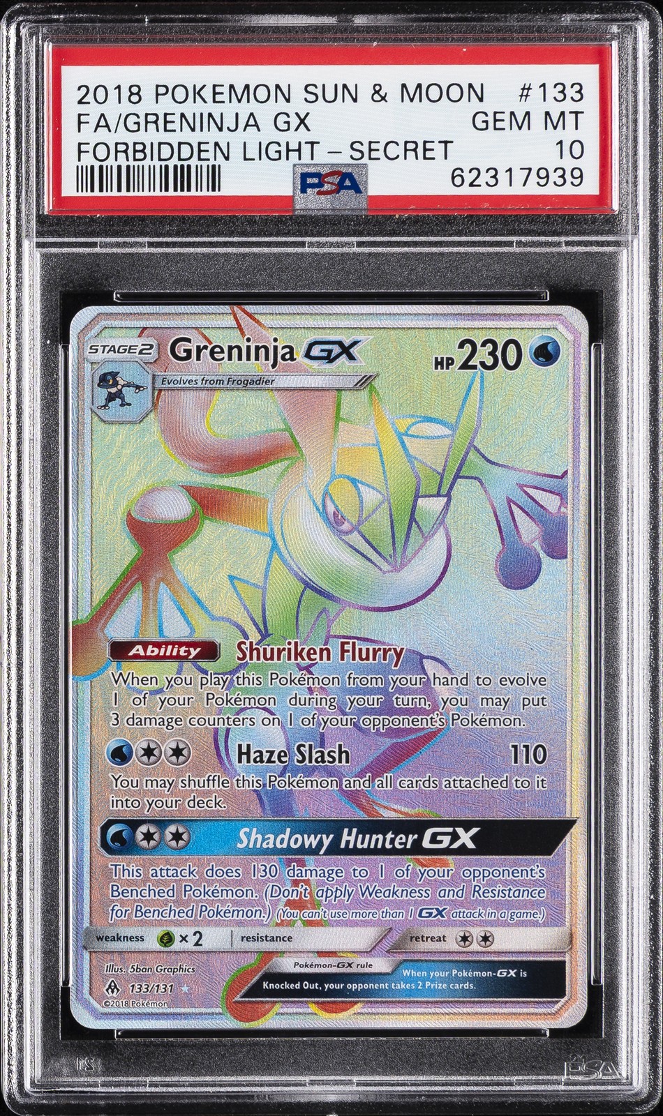 Greninja GX 2018 Sun & Moon: Forbidden Light #133/131 Holo (Secret) Price  Guide - Sports Card Investor