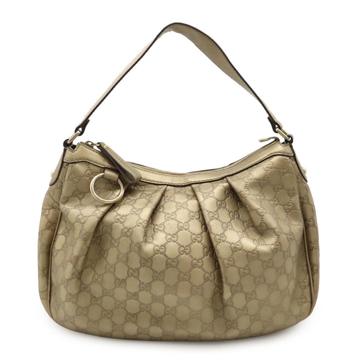 GUCCissima Suki Leather Shoulder Bag with Gold Hardware and Charm in Missi Design