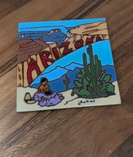 EARHTONES ARIZONA TILE ART TRIVET SOUTHWEST L KUHNE VINTAGE 1990 HAND GLAZED USA