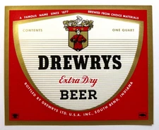 Drewrys Ltd DREWRYS EXTRA DRY BEER label IND 32oz  No ABV