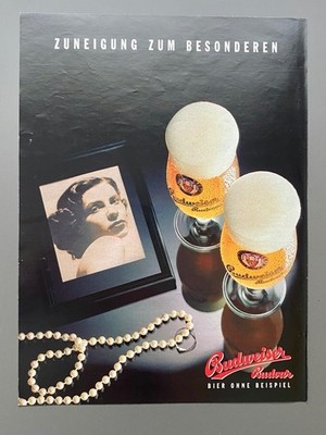 Budweiser Budvar Bier ohne Beispiel 1994 Vintage Ad Werbung Reklame
