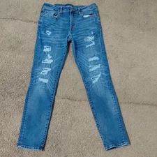 Aeropostale Skinny Jeans Mens Size 32x32 Blue Denim Pants Stretch =