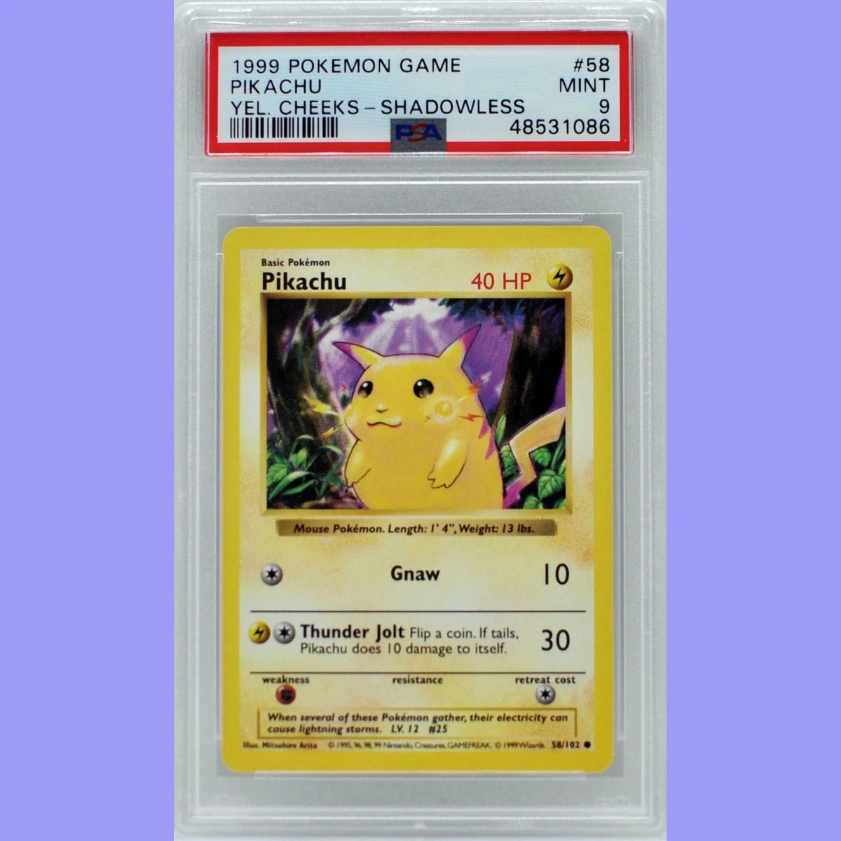 Pikachu Pokémon TCG Shadowless Individual Collectible Card Game