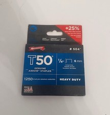 Arrow T50 Genuine Staples 1/4” 6mm – 1250 Pack – Heavy Duty – #504 – New