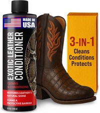 Exotic Leather Conditioner for Boots - Made in USA Cleaner Specially...