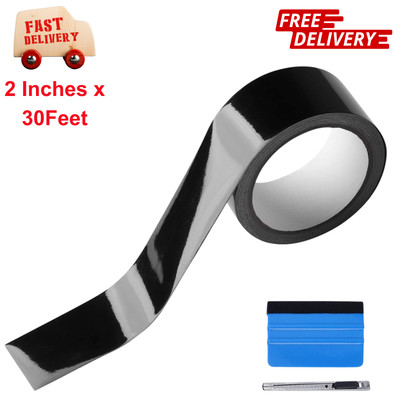 2 in x 30 Ft High Gloss Vinyl Wrap Kit for Black Out Chrome Delete Window Trim