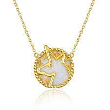 Unicorn Necklace for Women Lady S925 Sterling Silver Unicorns Gifts Heart Pendan