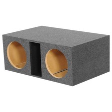 QPower Dual 12-Inch Large Slot-Ported Heavy-Duty Empty Woofer Box Model QHD212V