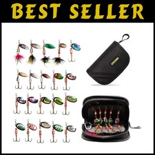 Bass Walleye Spinnerbait Lures with Tackle Box