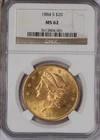 1884-S Gold Liberty Head $20 NGC MS62. Better San Francisco Mint Double Eagle