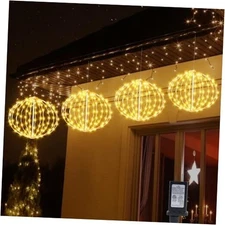  Expandable Christmas Globe Lights - 4 Pack 8in Hanging Ball Lights (324 