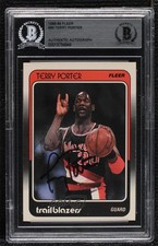 BAS 1988-89 Fleer Terry Porter #96 BGS Authentic Auto 3c7