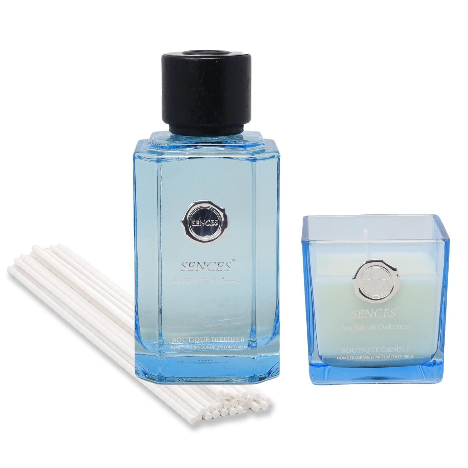Fragrance Gift Set Baltus Reed Diffuser Scented Candle Sea Salt & Oakmoss Scent