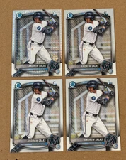 ANDREW SALAS 2025 BOWMAN CHROME RC LOT OF 4 MOJO LAZER REFRACTOR + 2 BASE MIAMI
