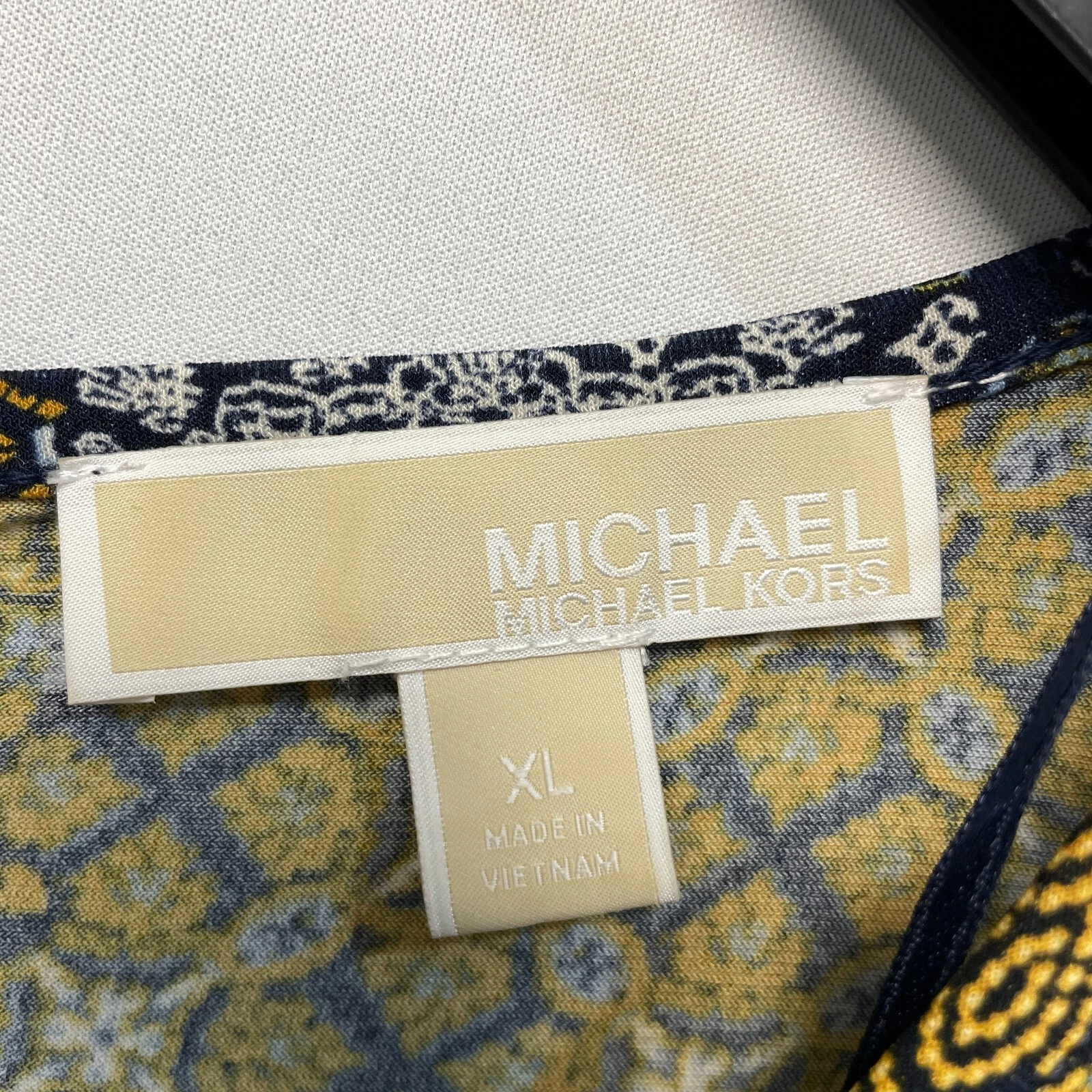 Abito donna MK Michael Kors aderente svasato schiena zip floreale taglia XL X Large M265 19