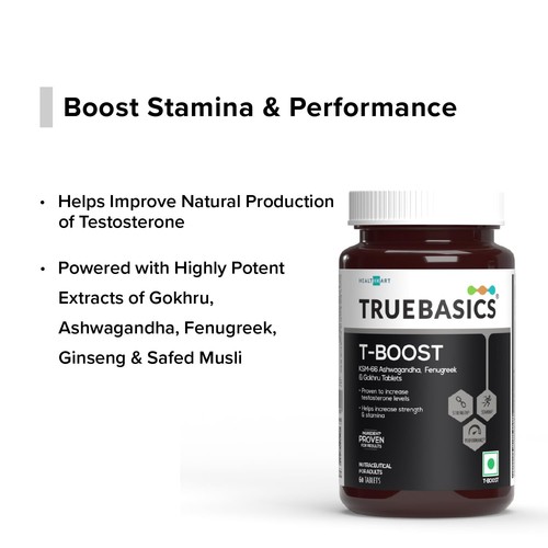 TrueBasics T-Boost, for Men 60 Tablets Free Shipping - 第 7/9 張圖片