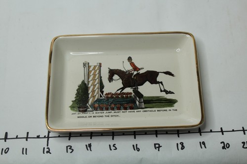 Delano Studios Trinket Tray 1962 Art 211 part 1 Horse Water Jump 7.5 x 5 inches - Picture 2 of 13