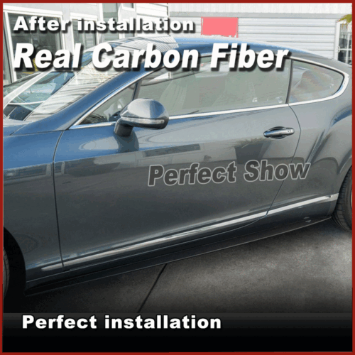 For Bentley Continental Gt 2012-18 REAL Carbon Side Skirt Extension Lip Spoiler - Picture 5 of 13