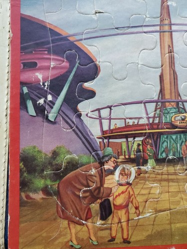 Jaymar Co Vintage Walt Disneyland Tomorrowland Rahmen Tablett Puzzle - Bild 3 von 6